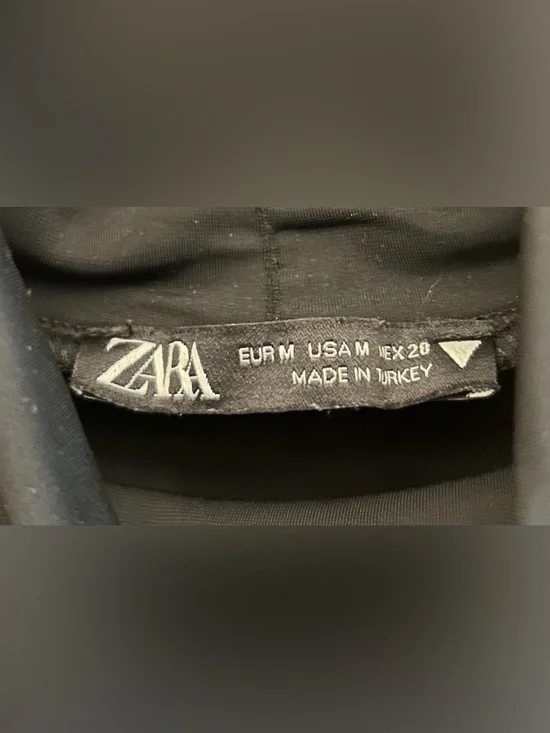 Zara Black Sleeveless Drawstring Turtleneck Tank - Picture 2 of 2